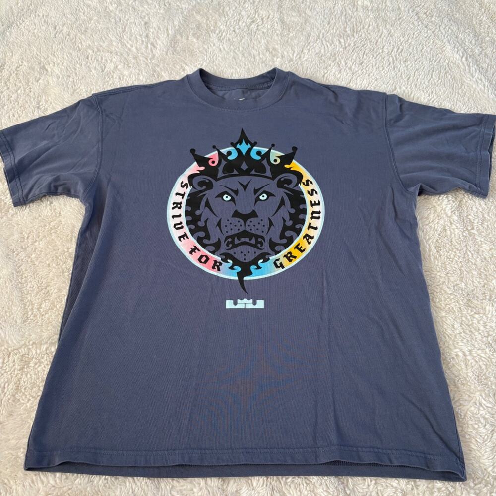 Nike Mens Blue LeBron Max90 Basketball T-Shirt M Cotton Sportswear Casual Preppy - Picture 2 of 7